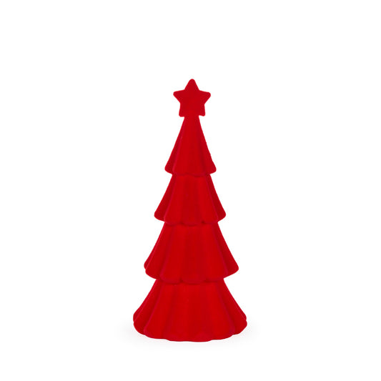 30 CM RED FLOCKED TREE
