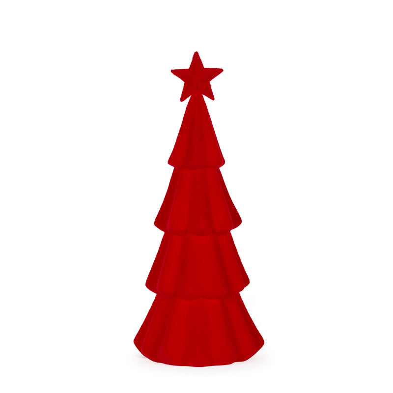 40 CM RED FLOCKED TREE