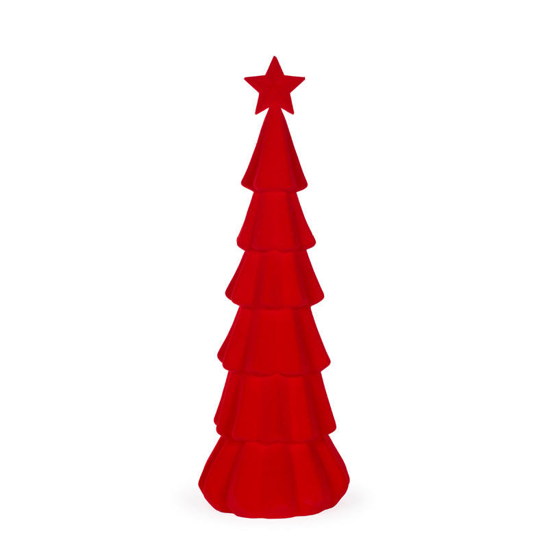 76 CM RED FLOCKED TREE