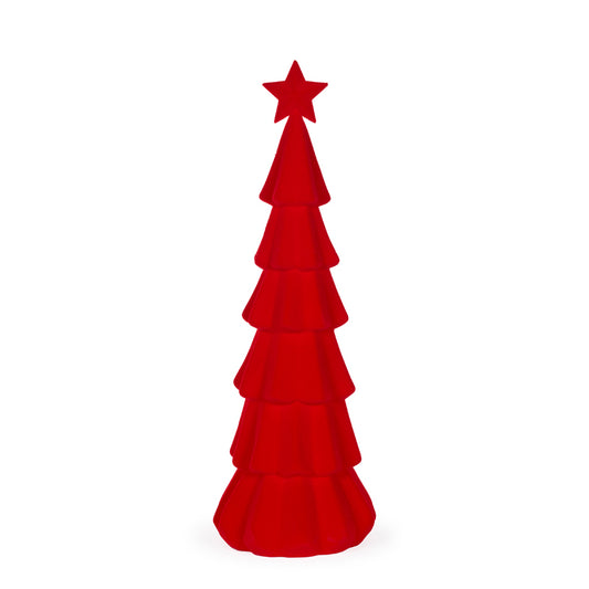 76 CM RED FLOCKED TREE