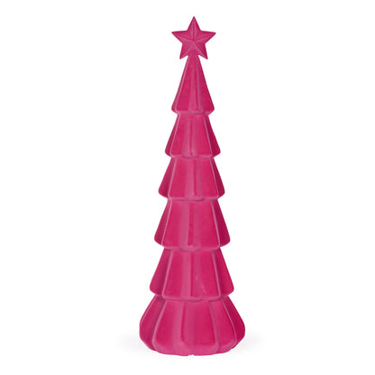 96 CM FUCHSIA FLOCKED TREE