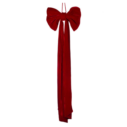 RED VELVET BOW TOPPER