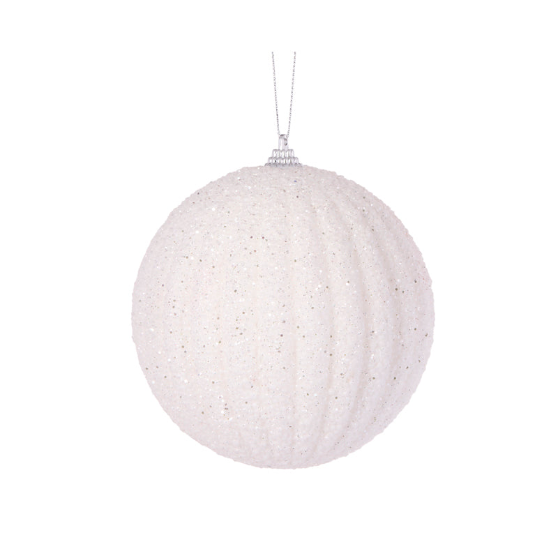 WHITE TEXTURED RIB BAUBLE