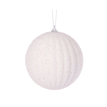 WHITE TEXTURED RIB BAUBLE