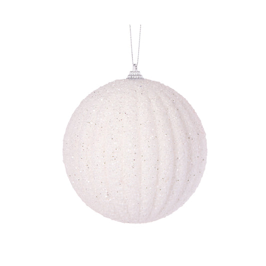 WHITE TEXTURED RIB BAUBLE