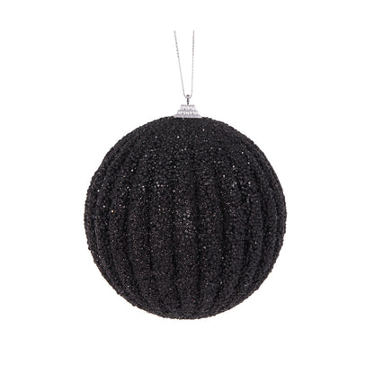 BLACK TEXTURED RIB BAUBLE