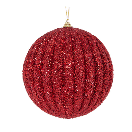 XL RED TEXTURED RIB BAUBLE