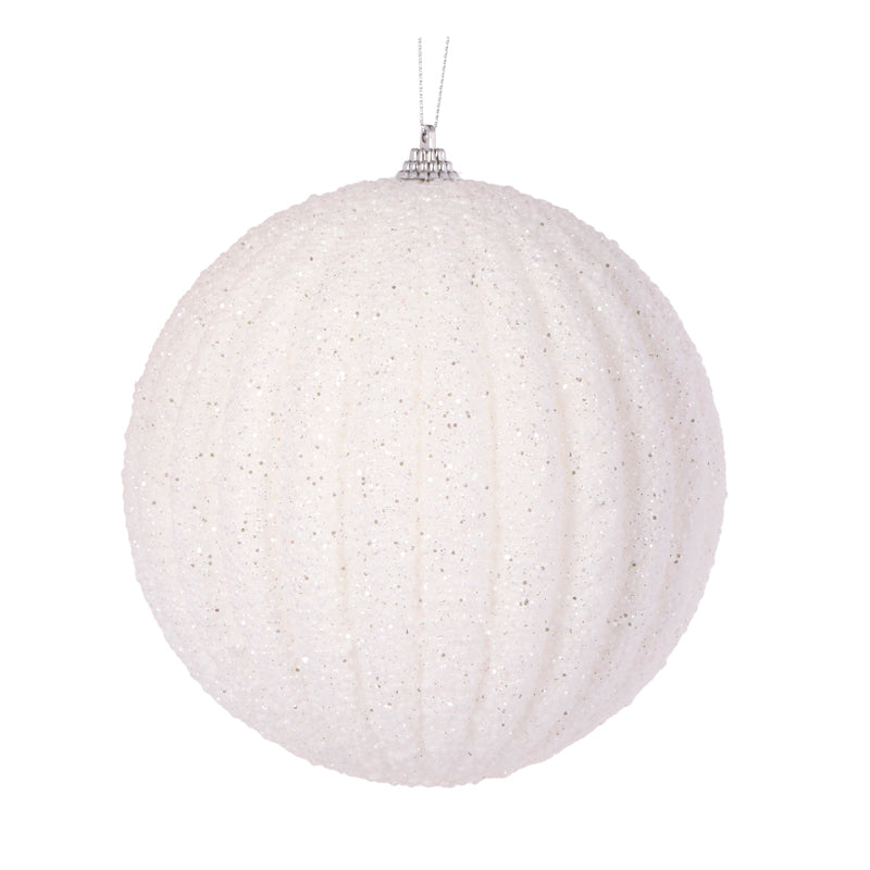XL WHITE TEXTURED RIB BAUBLE