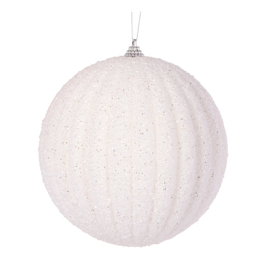 XL WHITE TEXTURED RIB BAUBLE