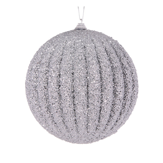 XL SILVER TEXTURED RIB BAUBLE