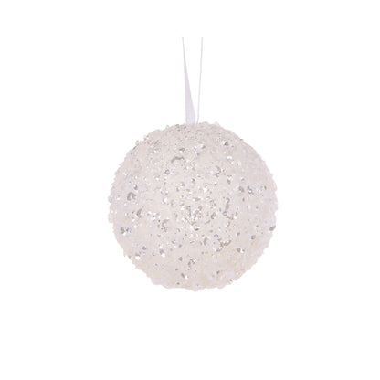 WHITE CRYSTAL CONFETTI BAUBLE