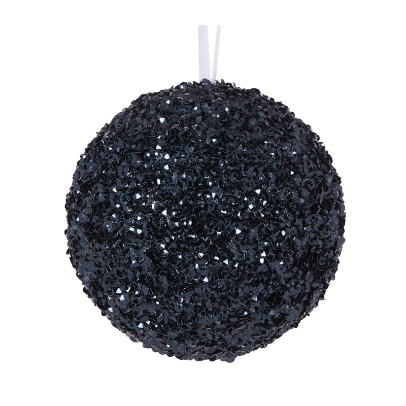 XL NAVY CRYSTAL CONFETTI BAUBLE