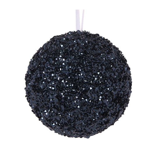XL NAVY CRYSTAL CONFETTI BAUBLE