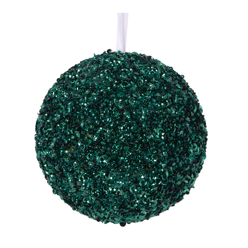 XL DARK GREEN CRYSTAL CONFETTI BAUBLE