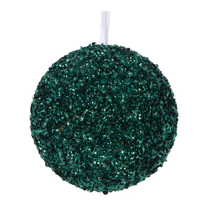 XL DARK GREEN CRYSTAL CONFETTI BAUBLE
