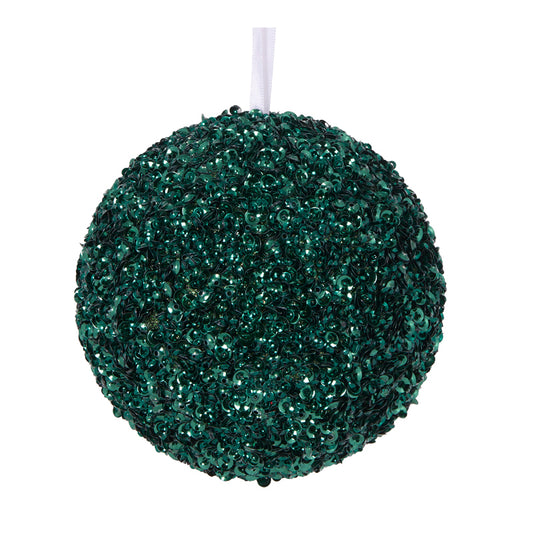 XL DARK GREEN CRYSTAL CONFETTI BAUBLE