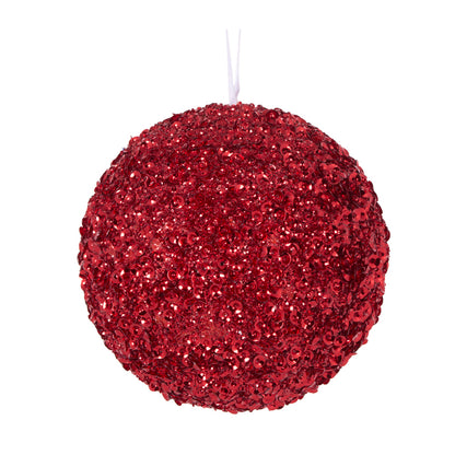 XL RED CRYSTAL CONFETTI BAUBLE