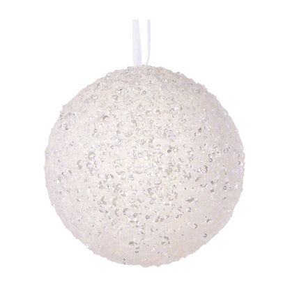 XL WHITE CRYSTAL CONFETTI BAUBLE