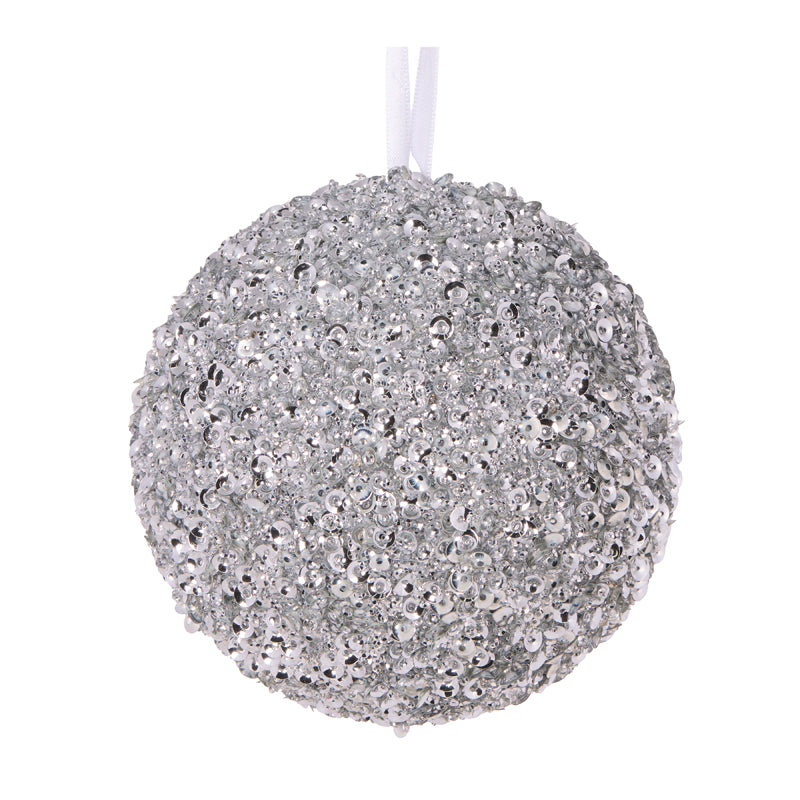 XL SILVER CRYSTAL CONFETTI BAUBLE