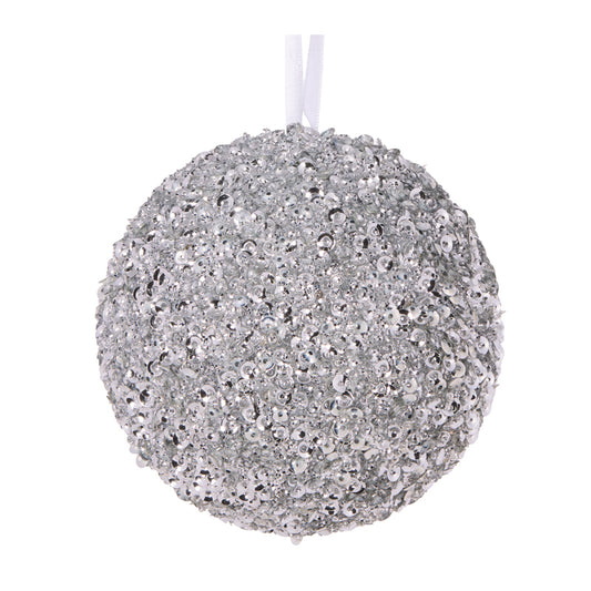 XL SILVER CRYSTAL CONFETTI BAUBLE