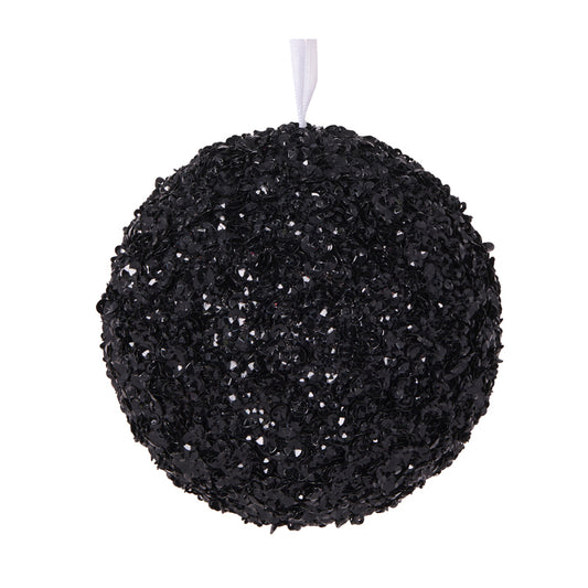 XL BLACK CRYSTAL CONFETTI BAUBLE