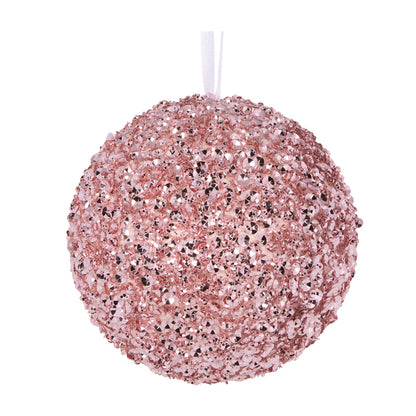 XL PINK CRYSTAL CONFETTI BAUBLE
