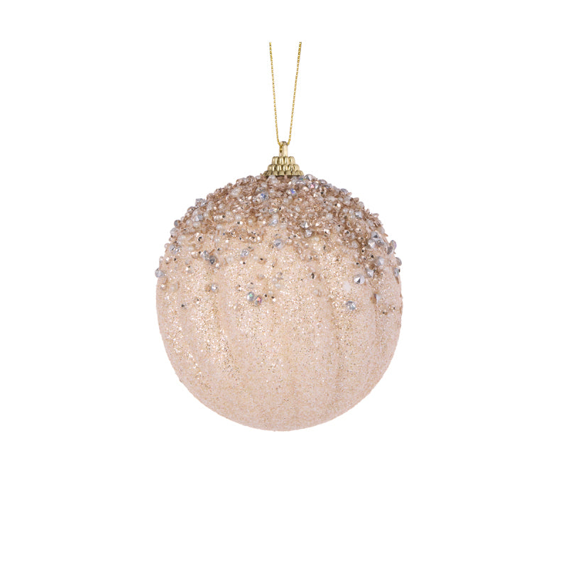 BEIGE PEARL TOPPED SWIRL BAUBLE