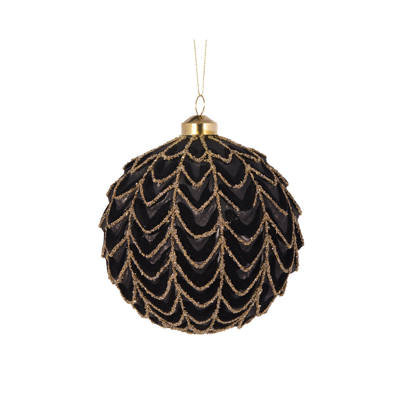 Black Velvet Draped Bauble