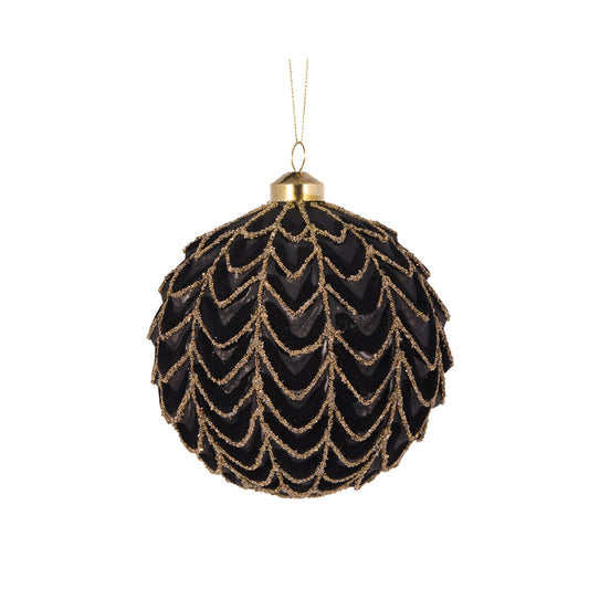 Black Velvet Draped Bauble
