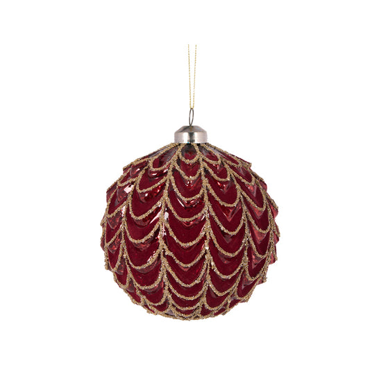 BURGUNDY VELVET DRAPED BAUBLE