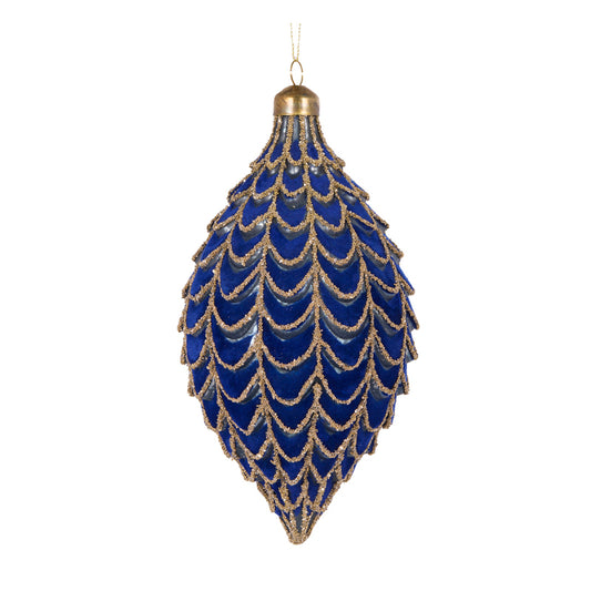 ROYAL BLUE PLEATED DROP BAUBLE