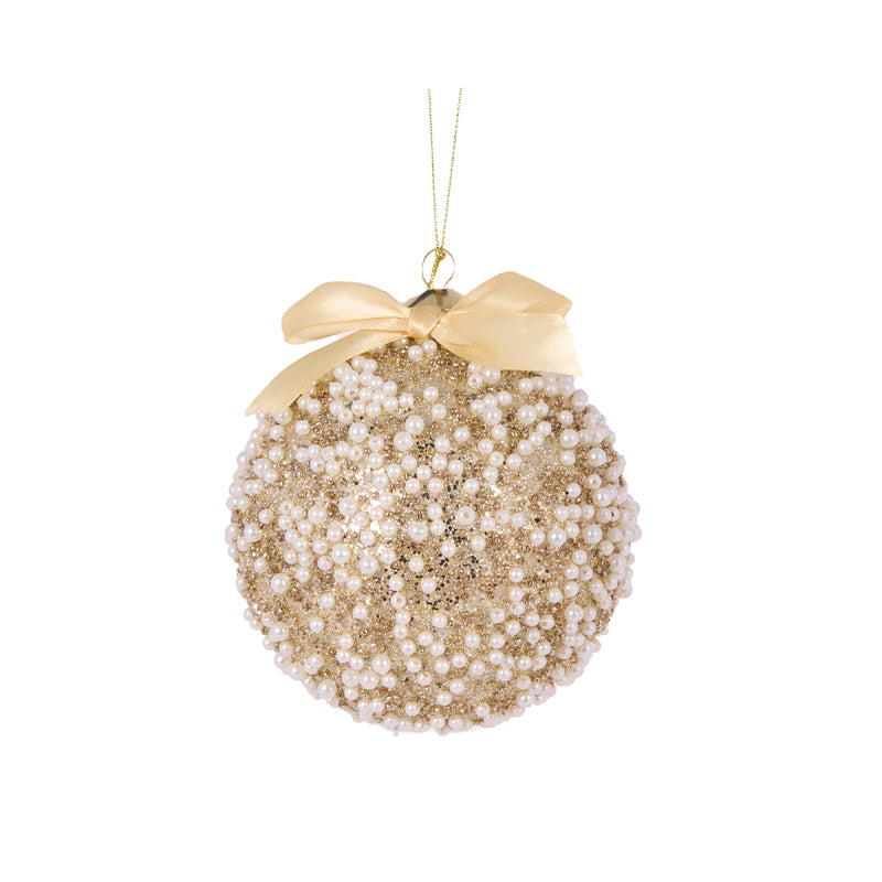 RIBBONED PEARL BAUBLE