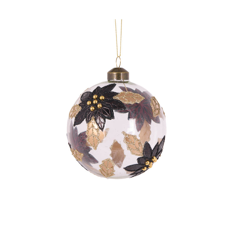 BLACK POINSETTIA BAUBLE