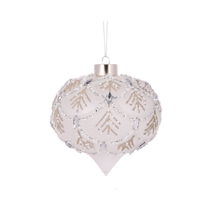 FROSTED FERN PLEAT ONION BAUBLE