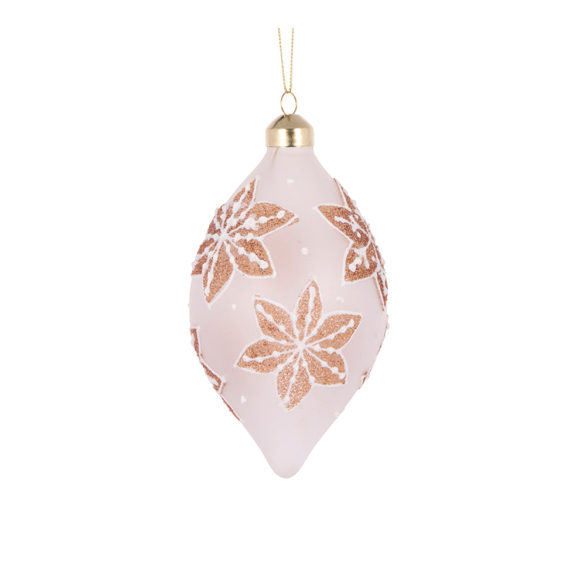FROSTED GINGERBREAD SNOWFLAKES DROP BAUBLE
