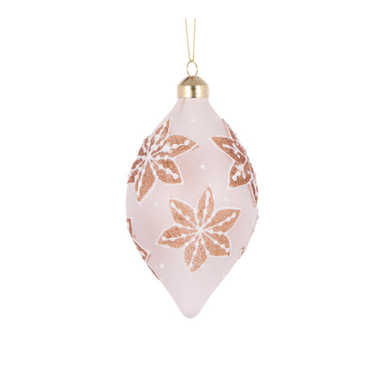 FROSTED GINGERBREAD SNOWFLAKES DROP BAUBLE
