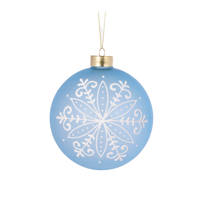 DELICATE BLUE SNOWFLAKE BAUBLE