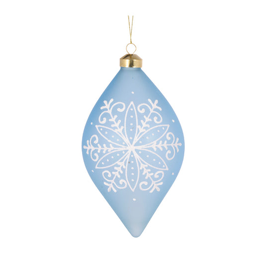 DELICATE BLUE SNOWFLAKE DROP BAUBLE