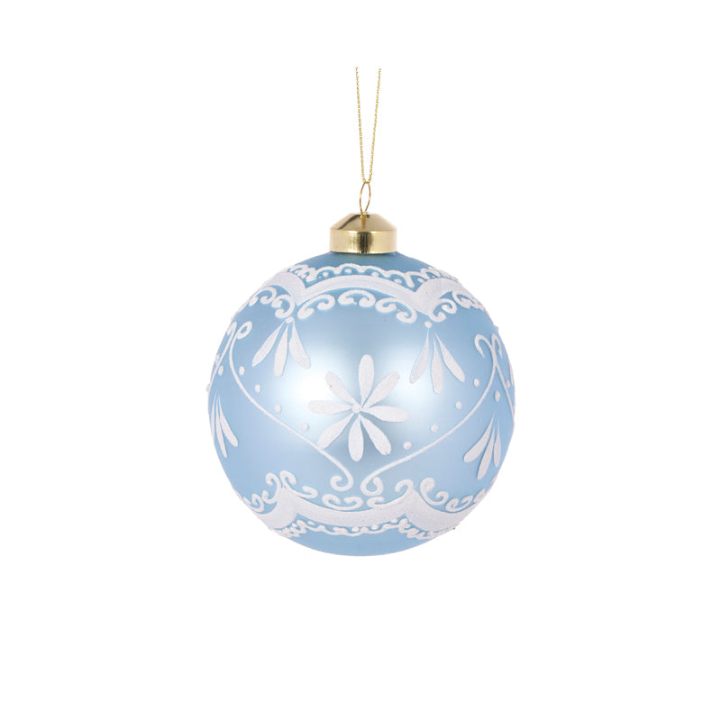 ELABORATE FROSTED BLUE BAUBLE