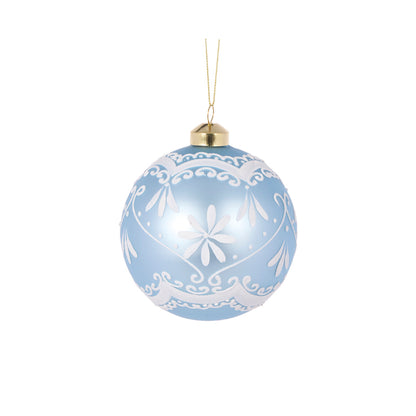 ELABORATE FROSTED BLUE BAUBLE