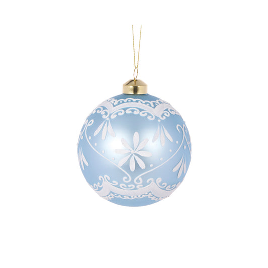 ELABORATE FROSTED BLUE BAUBLE