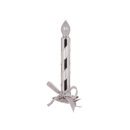SILVER STRIPE CLIP CANDLE