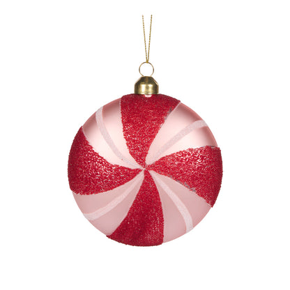 PINK AND RED CANDY SWIRL ORNAMENT