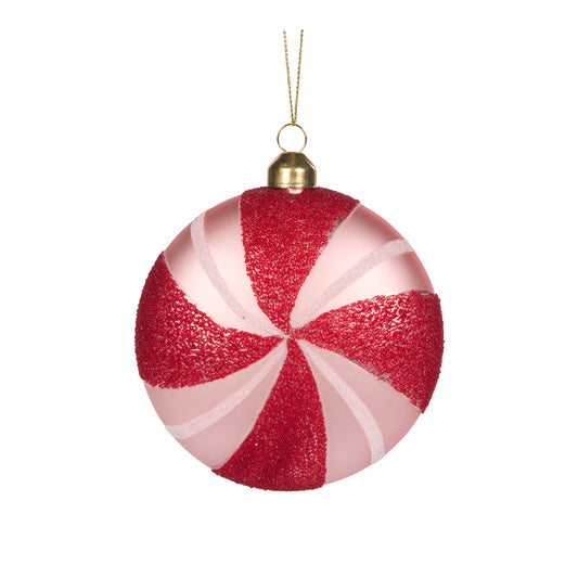 PINK AND RED CANDY SWIRL ORNAMENT