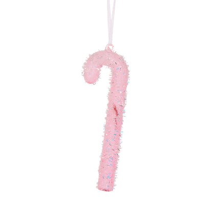 PINK CONFETTI CANDY CANE ORNAMENT