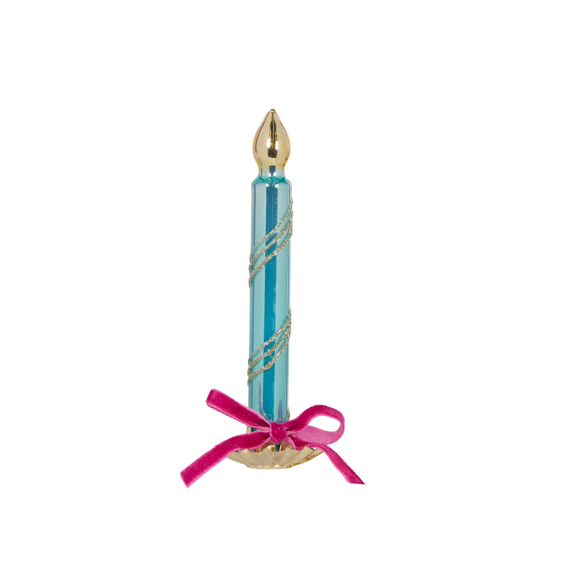 RETRO CLIP CANDLE WITH PINK BOW
