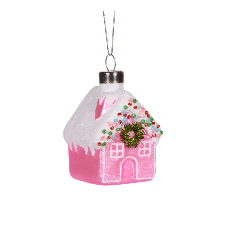PINK SPRINKLES HOUSE ORNAMENT