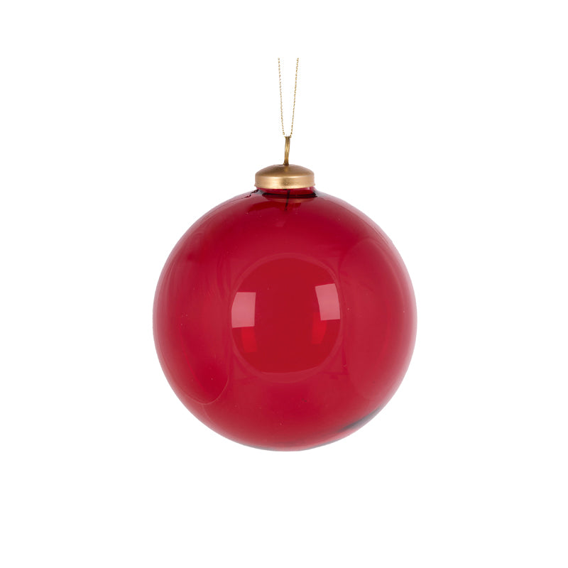 12 CM RED GLASS BAUBLE