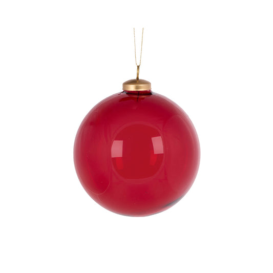 12 CM RED GLASS BAUBLE