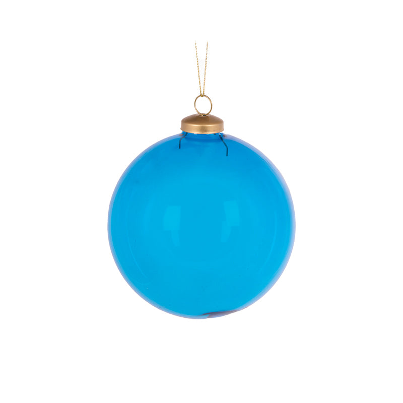 12 CM BLUE GLASS BAUBLE